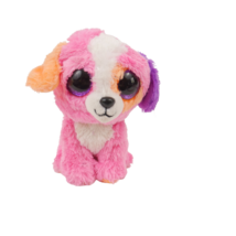 TySilk Beanie Boo Pink Orange Puppy Dog Precious Purple Glitter Eyes 2014 - £7.49 GBP