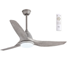 52&quot; Ceiling Fan 3 Blades LED Pendant Lamp with 6 Speeds Motor &amp; Remote C... - £71.76 GBP+