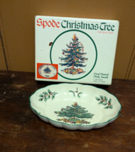 Vintage Spode Christmas Tree Oval Fluted Dish Small 5.5&quot; w/ BOX EUC - £11.51 GBP