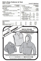 Kids Polar Pullover &amp; Vest Jacket Coat #510 Sewing Pattern (Pattern Only) - $9.00