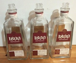 3 1800 Reposado Tequila Reserva Empty Bottles - 1 L - No Caps - £23.91 GBP