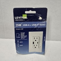 Leviton Decora Type C &amp; A USB T5633-BW Charging WHITE TAMPER RESISTANT O... - $15.83