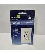 Leviton Decora Type C &amp; A USB T5633-BW Charging WHITE TAMPER RESISTANT O... - $296.93 MXN