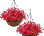 Artificial Hanging Flowers in Basket 2 Pack for Home Decoration Faux Orc... - $68.08