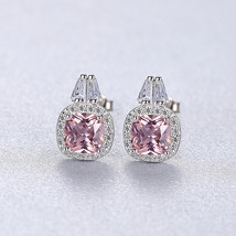 Elegant Earrings S925 Silver Stud Earrings Earrings Colorful Crystals Gem Simple - £27.09 GBP