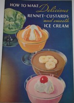 Vintage How To Make Delicious Rennet-Custards &amp; Smooth Ice Cream 1938 - £11.72 GBP