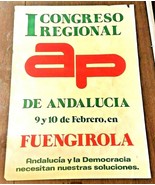 Vtg 1970s Alianza Popolare People&#39;s Alliance Spagnolo Politica Protesta ... - £52.46 GBP