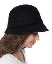 allbrand365 designer Womens Wool Bow Cloche Hat, One Size, Black - £45.76 GBP