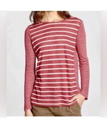 Vince Linen Striped Long Sleeve Crew Neck Top Size Small - $36.54 CAD