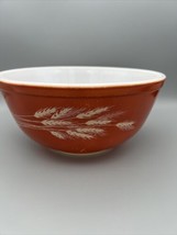 Vintage Pyrex 2.5 Qt Orange Autumn Harvest Wheat Nesting MIXING BOWL 403 - £12.02 GBP