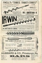 Irwin Ship Augers Snell Bits Russel Jennings James Swan Bars 1909 Magazine Ad  - $15.84