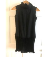 Vtg 60s flapper style  Black Drop Waist Pleated Skirt Sleeveless Mini Go... - $44.55