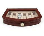 Bey-Berk  Watch Box Genuine leather Brown 6 Watch Case Glass Top - $109.95