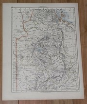 1896 Antique Map Of Abyssinia Ethiopia / Verso Suez Canal Egypt Africa - £23.60 GBP