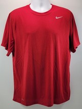 D) Nike Dri-Fit Short Sleeve Red Polyester T-Shirt Men&#39;s Large - $14.84