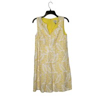Loft Ann Taylor Women 2 Yellow Lined Sheath Dress Sleeveless Crochet Floral Lace - £17.20 GBP