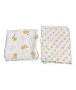 Muslin Cotton Baby Swaddle Blankets Lot of 2 Baby Girl Gift Lion And Hea... - £18.37 GBP