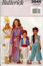 Butterick 3049 Girls Boys Aladdin Jasmine Genie Costume Sewing Pattern UNCUT - £17.01 GBP