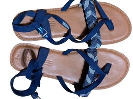 Toms Lexie Sandals Blue  Denim? With Braid Strap W9.5 - £21.76 GBP