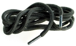 45&quot; Black rOund Thick Hiking or Work BOOT LACES 5 6 Eyelets Braided Cord... - $16.11
