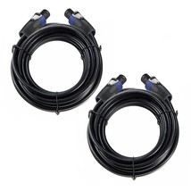 2Pcs Professional 15 Feet 12 Gauge Speakon To Speakon Cables - 15Ft, 2 Pack - £24.63 GBP