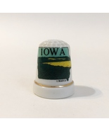 Iowa State Thimble Mafco Green Yellow Scene Gold Trim Porcelain Vintage ... - £19.07 GBP