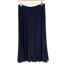 TanJay Petites Womens Maxi Skirt PM Dark Blue Long Modest Elastic Waist Textured - £18.58 GBP