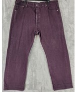 Levis 501 Jeans Mens 42 x 30 Purple Denim Distressed Casualcore Button F... - £52.96 GBP