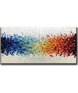 AMEI Art Paintings,24X48 Inch 3D Hand-Painted On Canvas Colorful White - £108.54 GBP