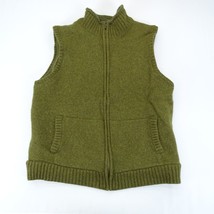 LL Bean 100% Lambs Wool Sweater Vest Full Zip Sherpa Lined 251465 Men’s XL - $23.70