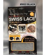 QFITT MAKE &amp; REPAIR LACE WIGS SWISS LACE FOR WIG MAKING # 5022 BLACK  15... - $1.99