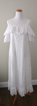 Jill Stuart Eyelet Ruffle Midi White Dress Sample Size, One Size S - L NEW! - £67.25 GBP