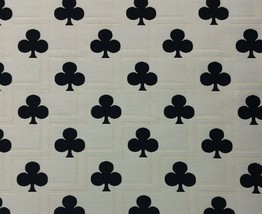 Exclusive Poker Suits Clubs Black Poker Room Designer Jacquard Fabric By Yard - £28.85 GBP