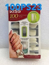 Kiss 100 FULL-COVER Nails 100PS23 Long Square Holds Polish &amp; Nail Art - £5.67 GBP