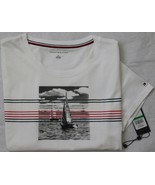Tommy Hilfiger Women`s T Shirt L White Graphic Print Sailing Ship Cotton... - $39.99