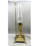 Vtg Paris Orient Express Istanbul Brass Lamp Claw Foot Desk Tall No Shad... - $29.19