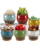 Succulent Pots 4inch Colorful Ceramic Flower Pots,Succulent Planters pac... - £29.01 GBP