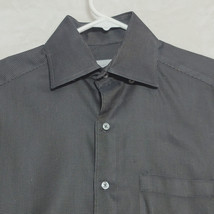 ERMENEGILDO ZEGNA Men’s Dress Shirt Black Sz S Button Up Long Sleeves - £97.31 GBP