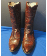 Men&#39;s Vintage Acme 9.5D USA Made Brown/Dark Cherry Leather Cowboy Boots ... - $76.02