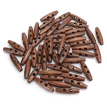 50Pcs Wood Toggle Buttons, Wood Sewing Horn Toggle Buttons 2 Holes Wood ... - $20.99