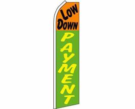 Low Down Payment Orange &amp; Green Swooper advertising Flag - £19.89 GBP