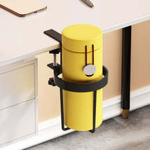 Iron Table Cup Holder Mug Storage Rack Office Dormitory Desk Fixed Shelf(Black) - £5.36 GBP