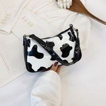 Cow Milk Print Pattern Baguette Bags For women 2022 Bright PU Leather Small Shou - £15.46 GBP