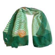 Bijoux Terner Green Seashell Sheer Scarf Nautical Beach Cruise Wrap 40”x56” - £22.41 GBP