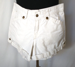 Lucky Brand Chino Shorts Womens Size 4  White Striped 100 % Cotton Butto... - £12.11 GBP