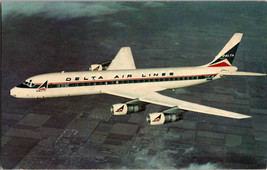 Delta Airlines Douglas DC-8 FANJET  Vintage Postcard (D9) - £4.66 GBP