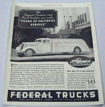 1936 Print Ad Federal Motor Trucks 3/4 &amp; 1 Ton Models Detroit,MI - £11.76 GBP