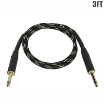 3Ft 6.35Mm 1/4&quot; Ts Mono Male To Male Instrument Audio Cable Braided Cord... - $27.99