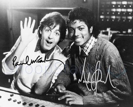 Michael Jackson Paul McCartney Signed 8x10 Glossy Photo Autographed RP Poster - £13.36 GBP