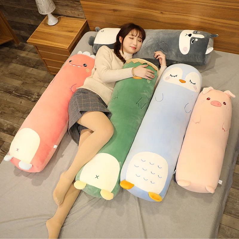 Long Sleep Pillow Dinosaur Pig Bear Husky Duck Cushion Kids - $131.20